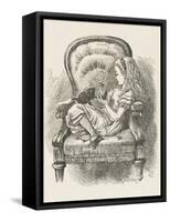 Black Kitten Alice and the Black Kitten-John Tenniel-Framed Stretched Canvas