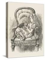 Black Kitten Alice and the Black Kitten-John Tenniel-Stretched Canvas