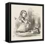 Black Kitten Alice Plays with the Kittens-John Tenniel-Framed Stretched Canvas