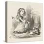 Black Kitten Alice Plays with the Kittens-John Tenniel-Stretched Canvas