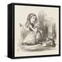 Black Kitten Alice Plays with the Kittens-John Tenniel-Framed Stretched Canvas