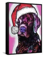 Black Lab Christmas-Dean Russo-Framed Stretched Canvas