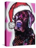 Black Lab Christmas-Dean Russo-Stretched Canvas