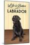 Black Lab - Life is Better-Lantern Press-Mounted Art Print