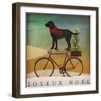 Black Lab on Bike Christmas-Ryan Fowler-Framed Art Print