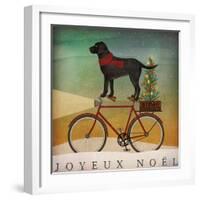 Black Lab on Bike Christmas-Ryan Fowler-Framed Art Print