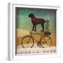 Black Lab on Bike Christmas-Ryan Fowler-Framed Art Print