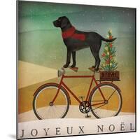 Black Lab on Bike Christmas-Ryan Fowler-Mounted Art Print