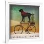 Black Lab on Bike Christmas-Ryan Fowler-Framed Art Print