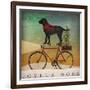 Black Lab on Bike Christmas-Ryan Fowler-Framed Art Print