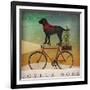 Black Lab on Bike Christmas-Ryan Fowler-Framed Art Print