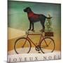 Black Lab on Bike Christmas-Ryan Fowler-Mounted Art Print