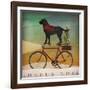 Black Lab on Bike Christmas-Ryan Fowler-Framed Art Print