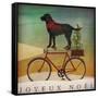 Black Lab on Bike Christmas-Ryan Fowler-Framed Stretched Canvas