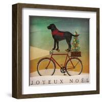 Black Lab on Bike Christmas-Ryan Fowler-Framed Art Print