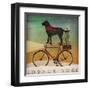 Black Lab on Bike Christmas-Ryan Fowler-Framed Art Print