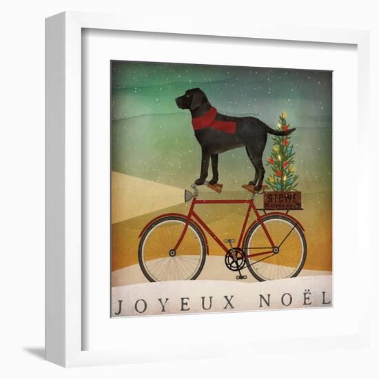 Black Lab on Bike Christmas-Ryan Fowler-Framed Art Print