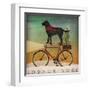 Black Lab on Bike Christmas-Ryan Fowler-Framed Art Print