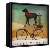 Black Lab on Bike Christmas-Ryan Fowler-Framed Stretched Canvas