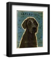 Black Labradoodle-John W^ Golden-Framed Art Print