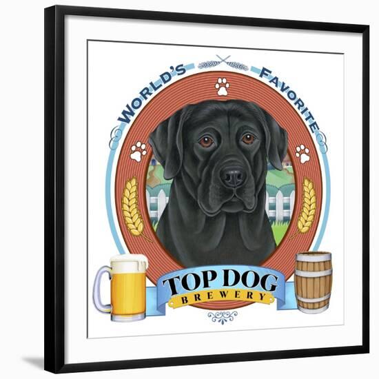 Black Labrador Beer Label-Tomoyo Pitcher-Framed Giclee Print