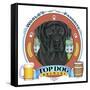 Black Labrador Beer Label-Tomoyo Pitcher-Framed Stretched Canvas