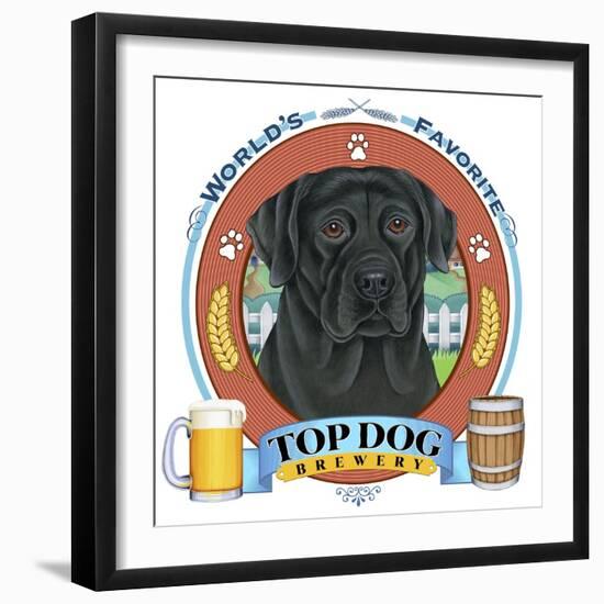 Black Labrador Beer Label-Tomoyo Pitcher-Framed Giclee Print