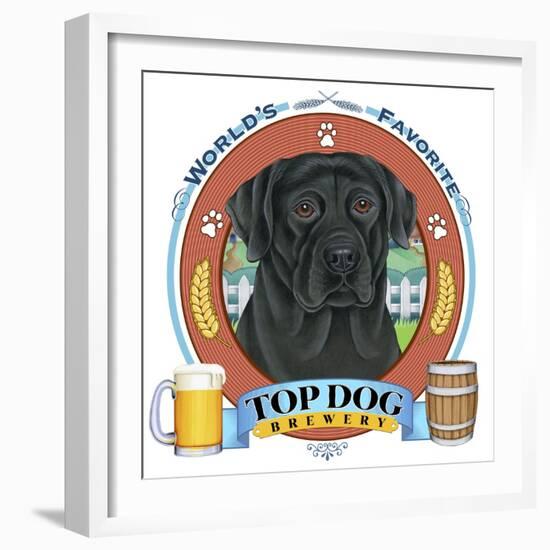 Black Labrador Beer Label-Tomoyo Pitcher-Framed Giclee Print