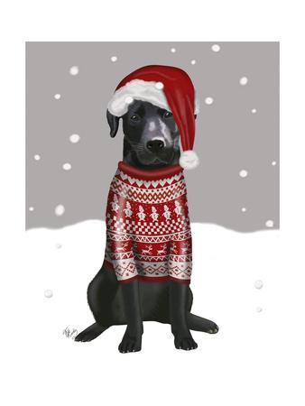 Black labrador christmas jumper Clearance