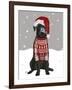 Black Labrador, Christmas Sweater 1-Fab Funky-Framed Art Print