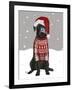 Black Labrador, Christmas Sweater 1-Fab Funky-Framed Art Print