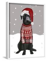 Black Labrador, Christmas Sweater 1-Fab Funky-Framed Art Print