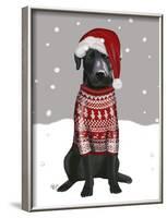 Black Labrador, Christmas Sweater 1-Fab Funky-Framed Art Print