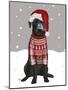 Black Labrador, Christmas Sweater 1-Fab Funky-Mounted Art Print