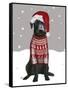 Black Labrador, Christmas Sweater 1-Fab Funky-Framed Stretched Canvas