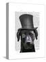 Black Labrador, Formal Hound and Hat-Fab Funky-Stretched Canvas