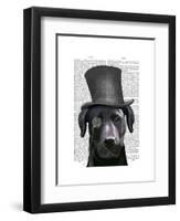 Black Labrador, Formal Hound and Hat-Fab Funky-Framed Art Print