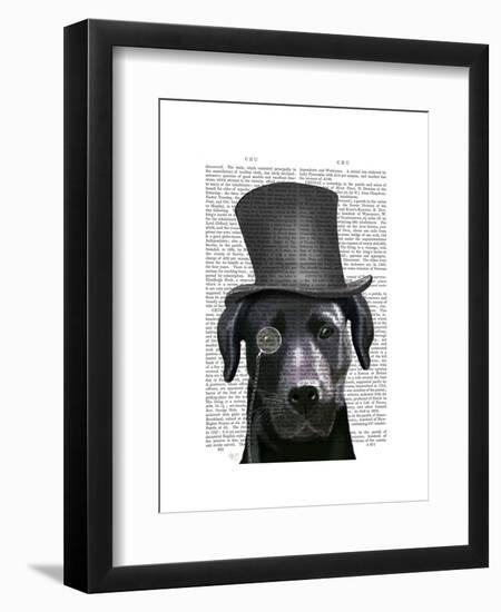 Black Labrador, Formal Hound and Hat-Fab Funky-Framed Art Print