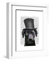 Black Labrador, Formal Hound and Hat-Fab Funky-Framed Art Print