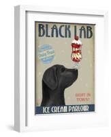 Black Labrador Ice Cream-Fab Funky-Framed Art Print