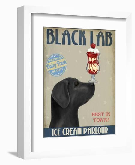 Black Labrador Ice Cream-Fab Funky-Framed Art Print