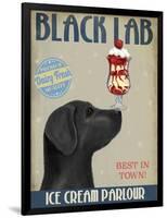 Black Labrador Ice Cream-Fab Funky-Framed Art Print