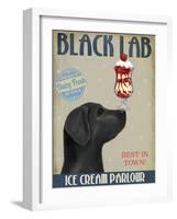 Black Labrador Ice Cream-Fab Funky-Framed Art Print