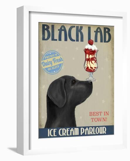 Black Labrador Ice Cream-Fab Funky-Framed Art Print