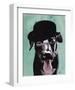 Black Labrador in Bowler Hat-Fab Funky-Framed Art Print