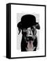 Black Labrador in Bowler Hat-Fab Funky-Framed Stretched Canvas