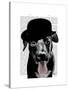 Black Labrador in Bowler Hat-Fab Funky-Stretched Canvas