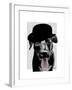 Black Labrador in Bowler Hat-Fab Funky-Framed Art Print