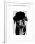 Black Labrador in Bowler Hat-Fab Funky-Framed Art Print