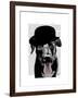 Black Labrador in Bowler Hat-Fab Funky-Framed Art Print